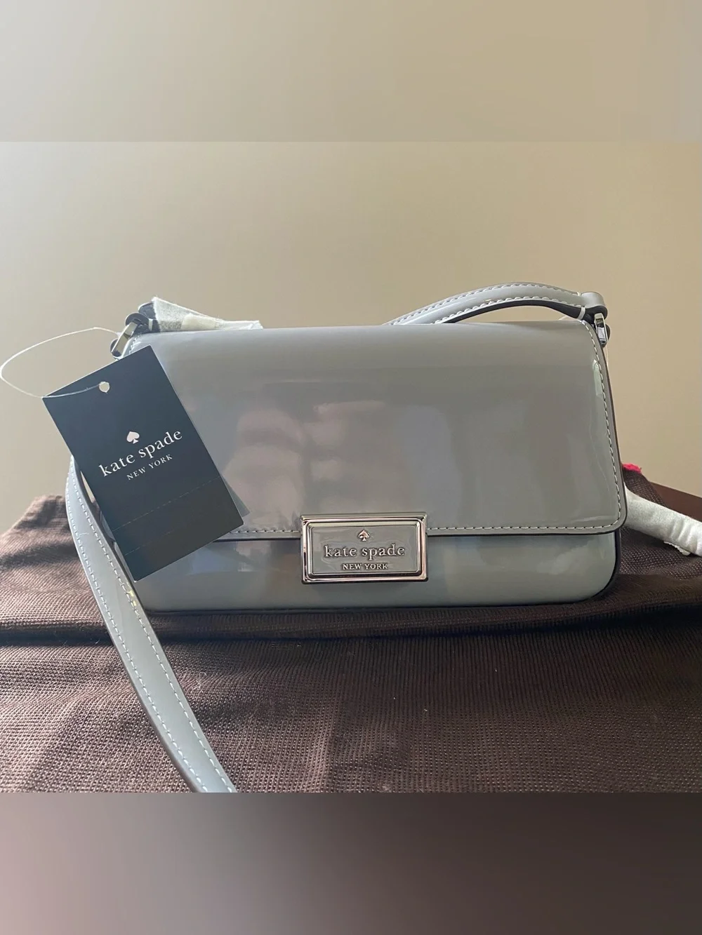 kate spade Reegan Patent Mini FlapCrossbody Bag - color Pavement
